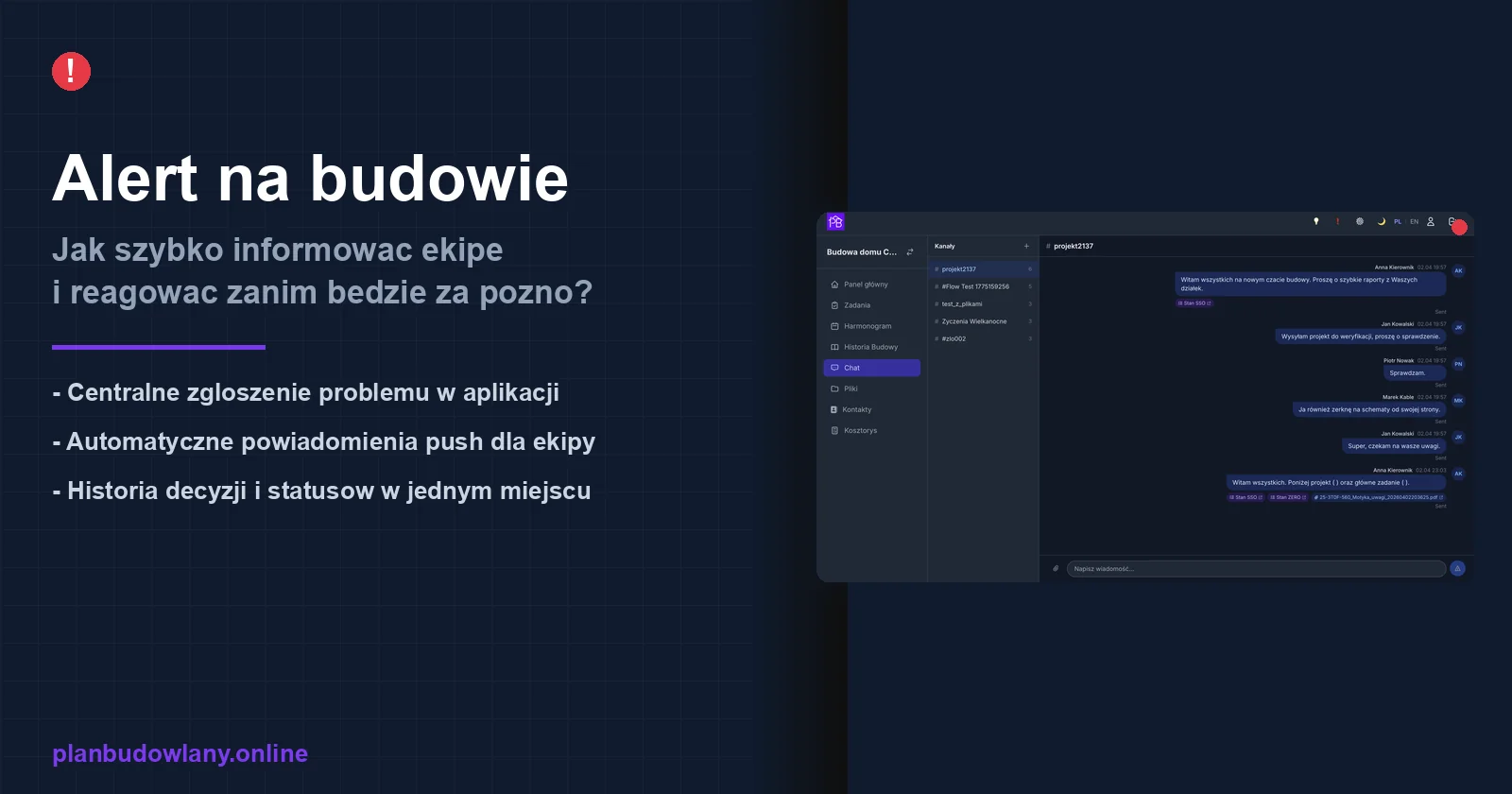 Alert na budowie – jak szybko informować ekipę o problemach i reagować zanim będzie za późno?